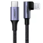Kép 2/3 - UGREEN US305 Lightning - USB-C 2.0 kábel, 3A, 1.5m (black)