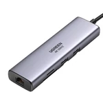 Kép 1/2 - UGREEN Adapter Hub, USB-C 2x, USB 3.0, HDMI, RJ45, SD/TF