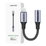 Kép 1/2 - Adapter audio Ugreen US211 Lightning do Mini Jack 3.5mm 0.1m (czarny)