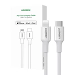 Kép 1/4 - UGREEN US171 USB-C - Lightning kábel, 3A, 0,25m (fehér)