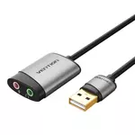 Kép 3/5 - External USB Sound Card Vention CDKHB, TRS 3.5mm, 0.15m (gray)