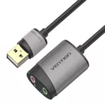 Kép 5/5 - External USB Sound Card Vention CDKHB, TRS 3.5mm, 0.15m (gray)