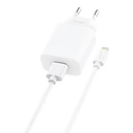 Kép 1/2 - Foneng EU28 hálózati töltő, 2,4A + USB-A-Lightning kábel