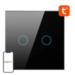 Kép 1/3 - Smart Light Switch ZigBee Avatto LZTS02-EU-B2 2 Way No Neutral TUYA (black)