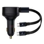 Kép 2/9 - Baseus Enjoyment autós töltő USB-C kábellel, 33W (fekete)