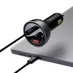 Kép 5/9 - Car charger Baseus Superme, USB, USB-C, 140W (black)