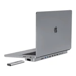 Kép 1/2 - Dokkolóállomás / USB-C hub MacBook Pro 13" / 14" INVZI MagHub 12w2 SSD rekesszel (szürke)