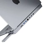Kép 2/2 - Dokkolóállomás / USB-C hub MacBook Pro 13" / 14" INVZI MagHub 12w2 SSD rekesszel (szürke)