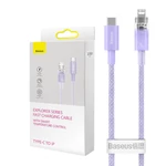 Kép 1/10 - Baseus Explorer Series USB-C / Lightning gyorstöltő kábel 1m, 20W (lila)