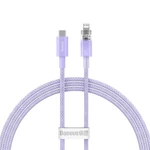 Kép 2/10 - Baseus Explorer Series USB-C / Lightning gyorstöltő kábel 1m, 20W (lila)