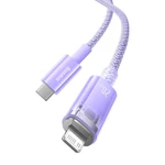 Kép 7/10 - Baseus Explorer Series USB-C / Lightning gyorstöltő kábel 1m, 20W (lila)