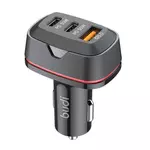Kép 3/3 - Budi car charger, USB + 2x USB-C, 60W, PD + QC (black)