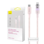Kép 1/10 - Baseus Lightning Explorer Series USB-C gyors töltőkábel 1m, 20W (rózsaszín)