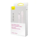Kép 10/10 - Baseus Lightning Explorer Series USB-C gyors töltőkábel 1m, 20W (rózsaszín)