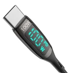 Kép 2/4 - BlitzWolf BW-TC23 USB-C-USB-C kábel kijelzővel, 100W, 1,8m (fekete)
