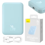 Kép 12/12 - Baseus Magnetic Mini, vezeték nélküli powerbank, MagSafe, 6000mAh, USB-C, 20W (kék)