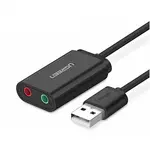 Kép 2/4 - UGREEN 15 cm-es USB külső hangkártya (fekete)