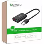 Kép 4/4 - UGREEN 15 cm-es USB külső hangkártya (fekete)