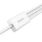 Kép 4/8 - Quick Charge USB to M+L+C  Baseus Superior Data 3.5A 1m (White)
