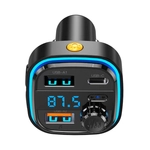 Kép 4/5 - Car charger / FM transmitter XO BCC08 USB x2, USB-C, MP3, Bluetooth 5.0 15W (black)