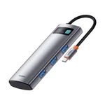 Kép 4/9 - Baseus Gleam 7 az 1-ben Hub, USB-C 1x HDMI4K 60Hz + 3x USB3.0 + 1x PD + 1x SD/TF (szürke)