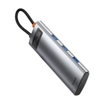 Kép 5/9 - Baseus Gleam 7 az 1-ben Hub, USB-C 1x HDMI4K 60Hz + 3x USB3.0 + 1x PD + 1x SD/TF (szürke)