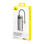 Kép 7/9 - Baseus Gleam 7 az 1-ben Hub, USB-C 1x HDMI4K 60Hz + 3x USB3.0 + 1x PD + 1x SD/TF (szürke)