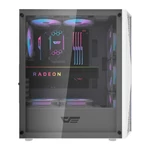 Kép 4/8 - Darkflash DK352 Plus számítógépház + 4 ARGB ventilátor (fehér)