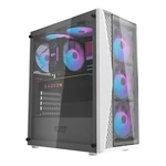 Kép 8/8 - Darkflash DK352 Plus számítógépház + 4 ARGB ventilátor (fehér)