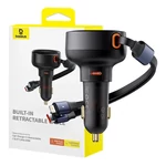 Kép 1/9 - Baseus Enjoyment autó töltő USB-C - USB-C kábellel, Lightning 60W (fekete)