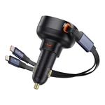 Kép 5/9 - Baseus Enjoyment autó töltő USB-C - USB-C kábellel, Lightning 60W (fekete)