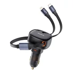Kép 6/9 - Baseus Enjoyment autó töltő USB-C - USB-C kábellel, Lightning 60W (fekete)