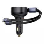 Kép 4/9 - Car Charger Baseus Enjoyment USB-C with USB-C cable and Lightning  60W (black)
