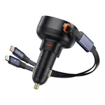 Kép 5/9 - Car Charger Baseus Enjoyment USB-C with USB-C cable and Lightning  60W (black)