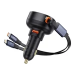 Kép 4/9 - Baseus Enjoyment USB autós töltő USB-C és Lightning kábellel, 60W (fekete)