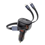 Kép 5/9 - Baseus Enjoyment USB autós töltő USB-C és Lightning kábellel, 60W (fekete)