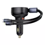 Kép 4/9 - Car Charger Baseus Enjoyment USB with USB-C cable and Lightning  60W (black)
