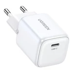 Kép 1/4 - UGREEN 15324 Nexode mini töltő, USB-C, PD3.0, QC4.0, GaN, 20W (fehér)