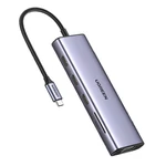 Kép 2/6 - UGREEN Revodok CM498 10 az 1-ben adapter USB-C - 3x USB-A 3.0, HDMI, VGA, RJ45, SD/TF, AUX3,5 mm, PD