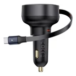Kép 5/9 - Baseus Enjoyment Pro autós töltő USB-C kábellel, 60W (fekete)