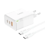 Kép 1/2 - Foneng GAN65 USB-A, 2x USB-C GaN 65W töltő USB-C kábellel