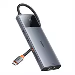 Kép 4/9 - Baseus Metal Gleam II Series, Hub 10 az 1-ben, USB-C - 1xHDMI, USB-A (10Gbps), USB-C, 2xUSB-A, Ethernet RJ45, SD/TF kártya, mini-jack 3,5mm, USB-C(PD)