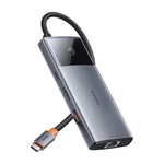 Kép 5/9 - Baseus Metal Gleam II Series 6 az 1-ben hub USB-C, 3x USB 3.0, HDMI, USB-C PD, Ethernet RJ45