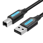 Kép 1/2 - USB 2.0 A to USB-B cable with ferrite core Vention COQBL 2A 10m Black PVC