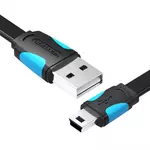 Kép 3/3 - Flat USB 2.0 A to Mini 5-pin cable Vention VAS-A14-B100 2A 1m Black