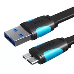 Kép 1/2 - Flat USB 3.0 A to Micro-B cable Vention VAS-A12-B050 0.5m Black