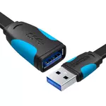 Kép 2/3 - Flat USB 3.0 extender Vention VAS-A13-B150 1.5m Black