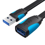 Kép 2/3 - Lapos USB 3.0 hosszabbító Vention VAS-A13-B300 3m Fekete