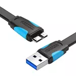 Kép 2/2 - Flat USB 3.0 A to Micro-B cable Vention VAS-A12-B150 1.5m Black