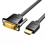Kép 2/2 - HDMI to DVI (24+1) Cable Vention ABFBF 1m, 4K 60Hz/ 1080P 60Hz (Black)